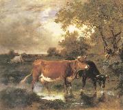 Emile Van Marcke de Lummen, Cows in a landscape